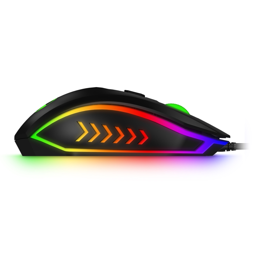 CONNECT IT CKM-3200-CS - LED RGB Žična gaming tipkovnica in gaming miška 1200/1800/2400/3600 DPI z CZ/SK localization črna