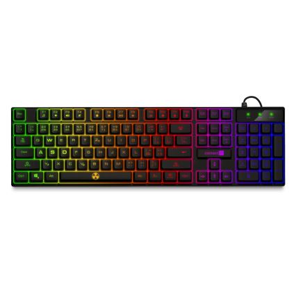 CONNECT IT CKM-3200-CS - LED RGB Žična gaming tipkovnica in gaming miška 1200/1800/2400/3600 DPI z CZ/SK localization črna