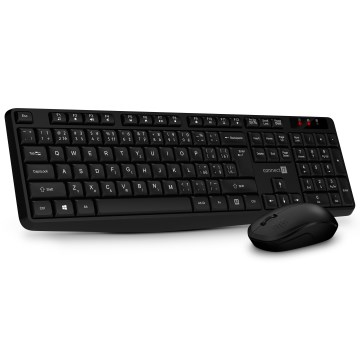 CONNECT IT CKM-4500-CS - Brezžična tipkovnica in miška 1000 DPI z CZ/SK localization 1xAAA + 1xAA črna