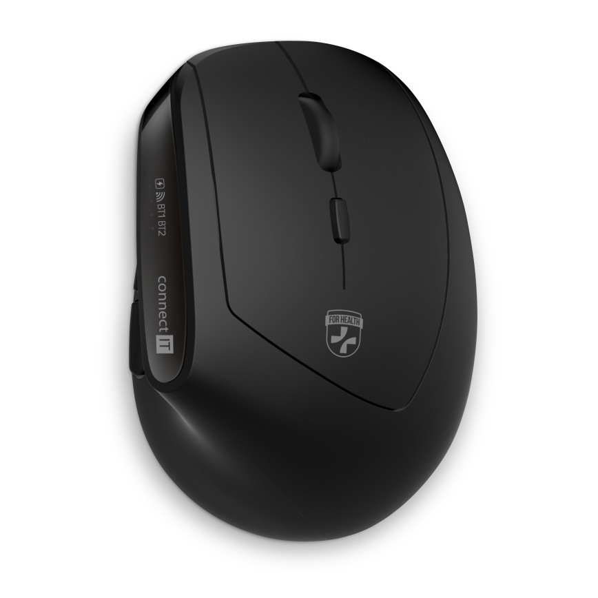 CONNECT IT CKM-6010-CS - Ergonomska brezžična tipkovnica in miška 800/1200/1600/2400 DPI z CZ/SK localization 1xAA + 2xAAA črna