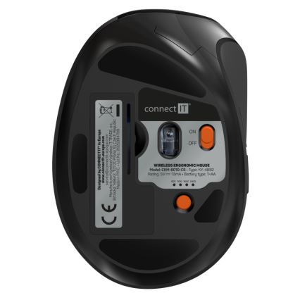 CONNECT IT CKM-6010-CS - Ergonomska brezžična tipkovnica in miška 800/1200/1600/2400 DPI z CZ/SK localization 1xAA + 2xAAA črna