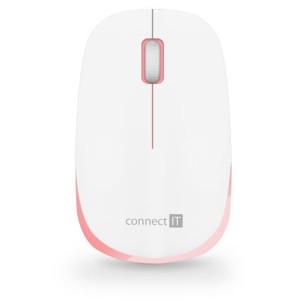 CONNECT IT CKM-7801-CS - Brezžična tipkovnica in miška 1200 DPI z CZ/SK localization 1xAAA + 1xAA bela/roza