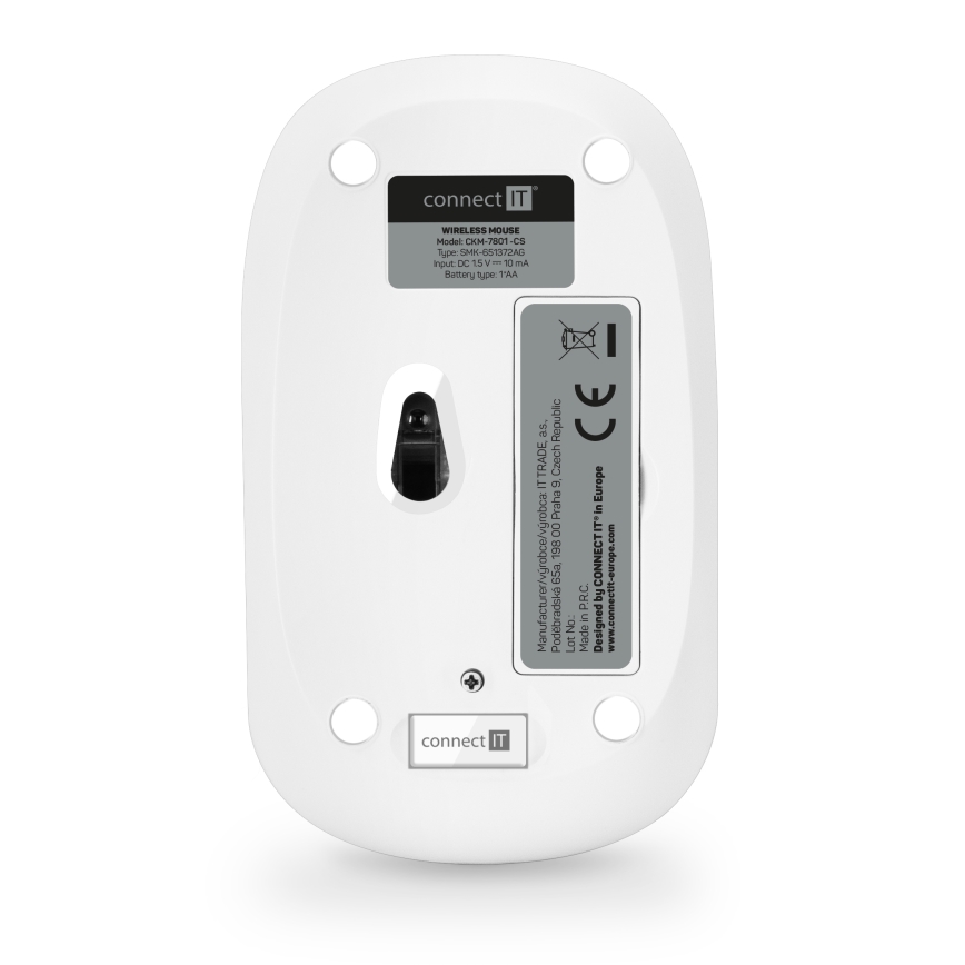 CONNECT IT CKM-7801-CS - Brezžična tipkovnica in miška 1200 DPI z CZ/SK localization 1xAAA + 1xAA bela/roza