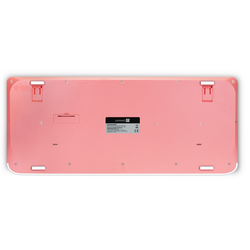 CONNECT IT CKM-7801-CS - Brezžična tipkovnica in miška 1200 DPI z CZ/SK localization 1xAAA + 1xAA bela/roza