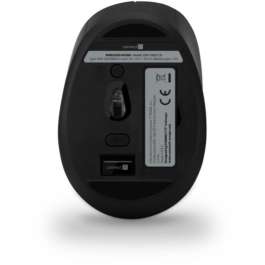 CONNECT IT CKM-7803-CS - Brezžična tipkovnica in miška 1200 DPI z CZ/SK localization 1xAAA + 1xAA črna