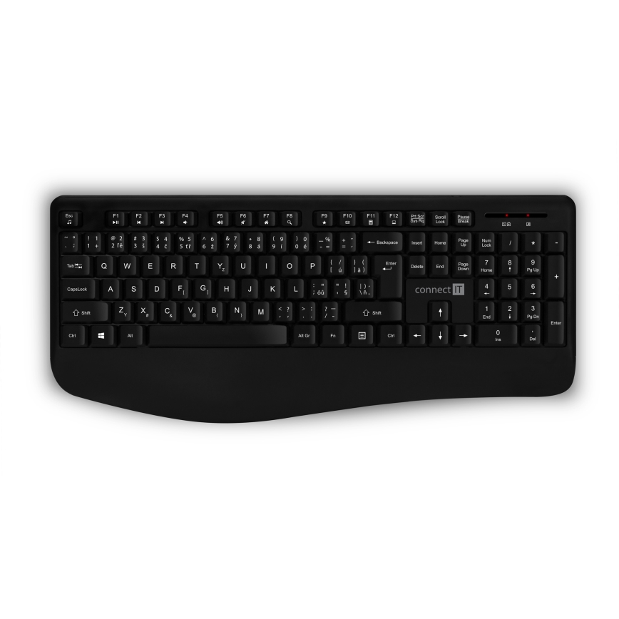 CONNECT IT CKM-7803-CS - Brezžična tipkovnica in miška 1200 DPI z CZ/SK localization 1xAAA + 1xAA črna