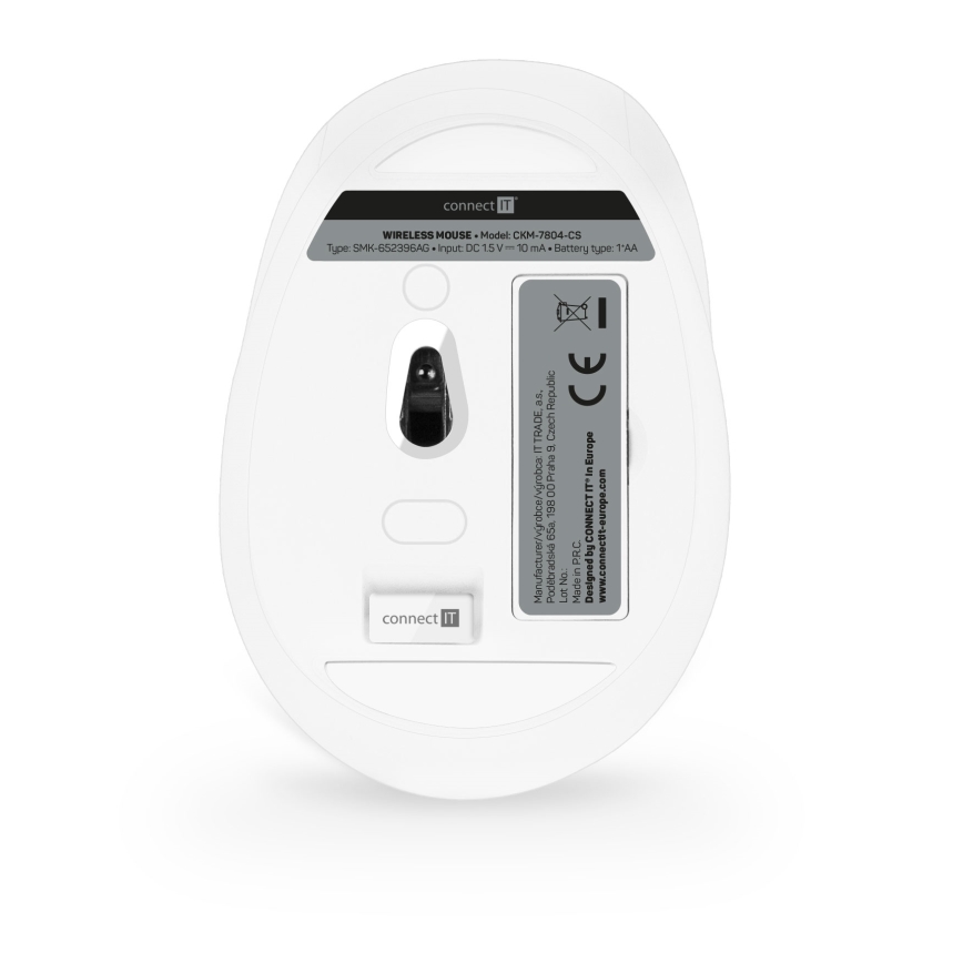 CONNECT IT CKM-7804-CS - Brezžična tipkovnica in miška 1200 DPI z CZ/SK localization 1xAAA + 1xAA bela