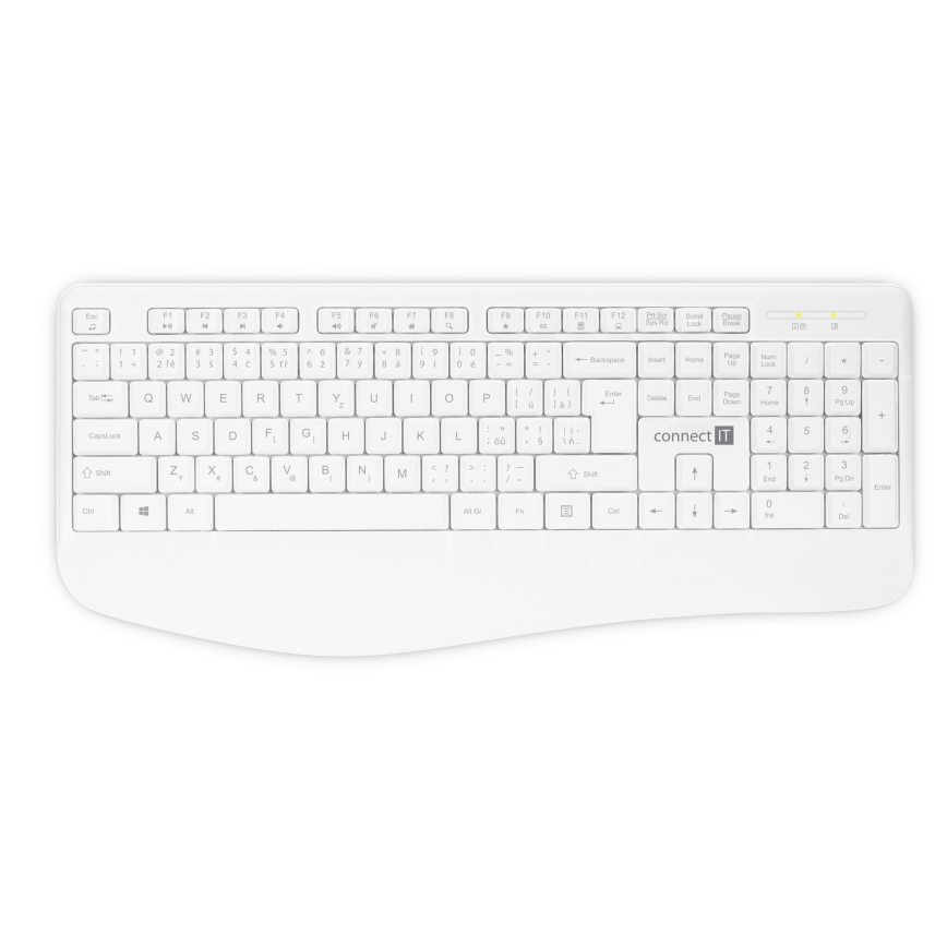 CONNECT IT CKM-7804-CS - Brezžična tipkovnica in miška 1200 DPI z CZ/SK localization 1xAAA + 1xAA bela