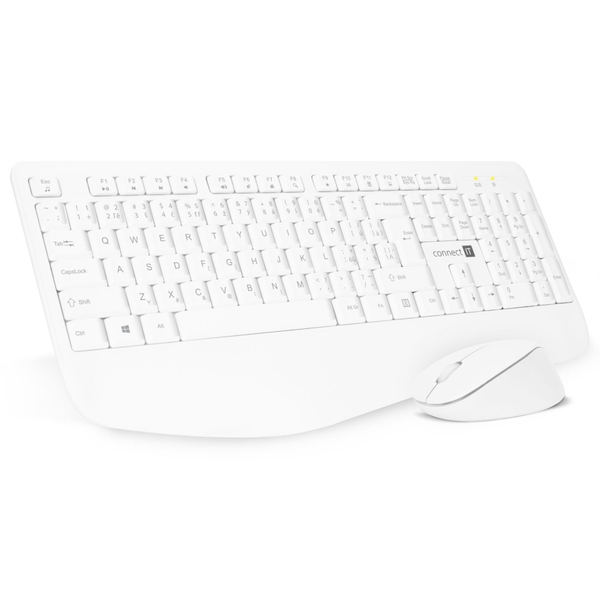 CONNECT IT CKM-7804-CS - Brezžična tipkovnica in miška 1200 DPI z CZ/SK localization 1xAAA + 1xAA bela