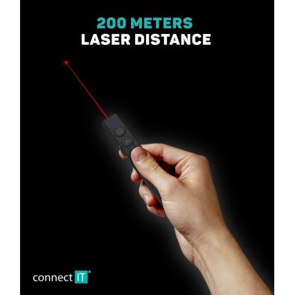 CONNECT IT CLP-2050-BK - Brezžični predstavitelj z laserskim kazalcem 1xAAA