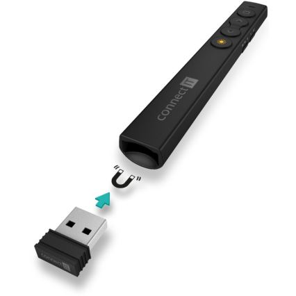 CONNECT IT CLP-2050-BK - Brezžični predstavitelj z laserskim kazalcem 1xAAA