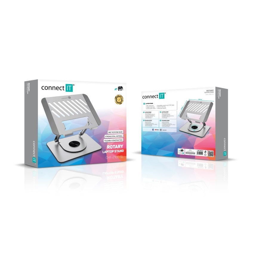 CONNECT IT CMF-2100-SL - Vrtljivo stojalo za prenosni računalnik srebrna