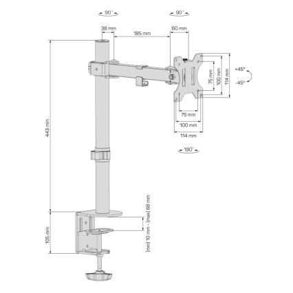 CONNECT IT CMF-3103-BK - Univerzalni nosilec za monitor 13-32” črna