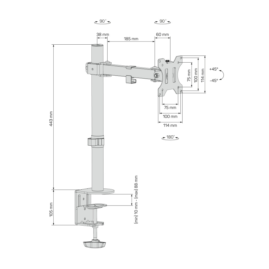 CONNECT IT CMF-3103-BK - Univerzalni nosilec za monitor 13-32” črna