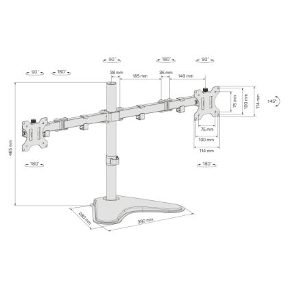 CONNECT IT CMF-3204-BK - Univerzalni nosilec za 2 monitorja 13-32” črna