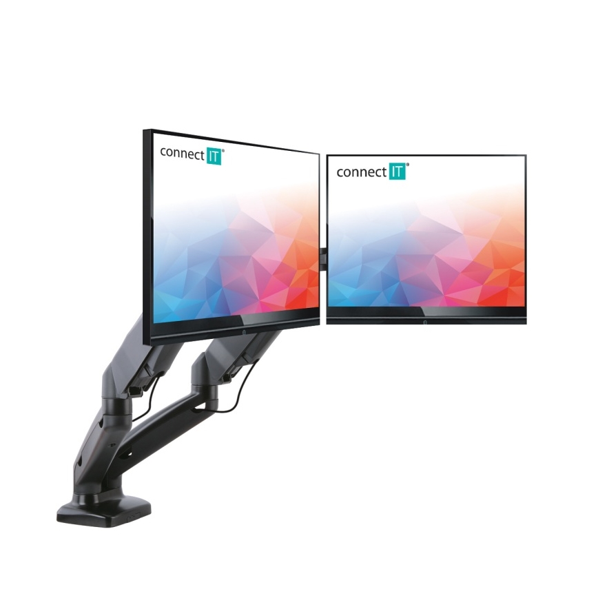 CONNECT IT CMF-3207-BK - Univerzalni nosilec za 2 monitorja 13-27” črna