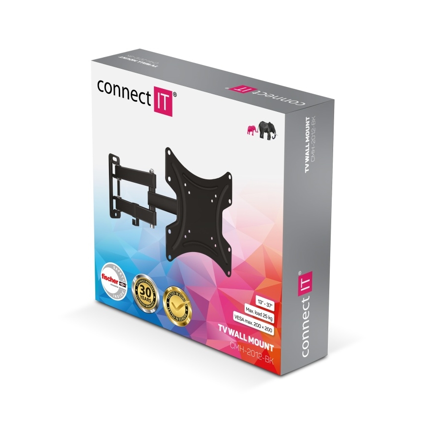 CONNECT IT CMH-2012-BK - Stenski nosilec za TV 13-37” črne barve