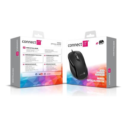 CONNECT IT CMO-1200-BK - Žična miška 1000 DPI črna
