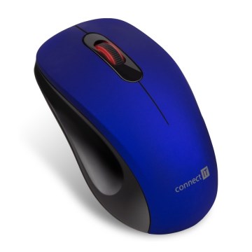 CONNECT IT CMO-2230-BL - Brezžična tiha miška MUTE 1200 DPI 1xAA črna/modra