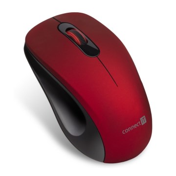 CONNECT IT CMO-2230-RD - Brezžična tiha miška MUTE 1200 DPI 1xAA črna/rdeča