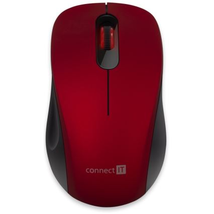 CONNECT IT CMO-2230-RD - Brezžična tiha miška MUTE 1200 DPI 1xAA črna/rdeča