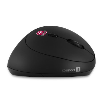 CONNECT IT CMO-2600-BK - Ergonomska brezžična miška 800/1200/1600 DPI, napajanje 1×AA, črna