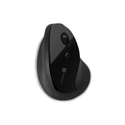 CONNECT IT CMO-2700-BK - Ergonomska brezžična miška 800/1200/1600 DPI 1xAA črna