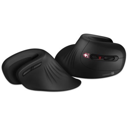 CONNECT IT CMO-2900-BK - Ergonomska brezžična miška 800/1200/1600 DPI 1xAA črna