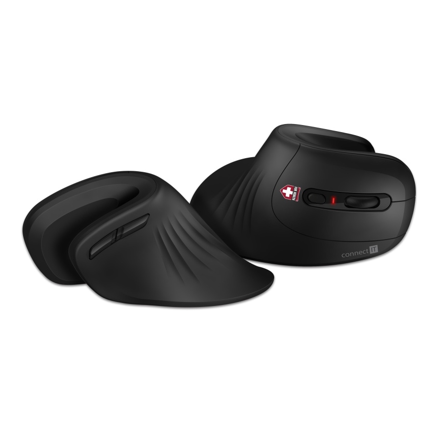 CONNECT IT CMO-2900-BK - Ergonomska brezžična miška 800/1200/1600 DPI 1xAA črna