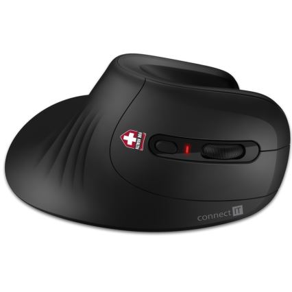 CONNECT IT CMO-2900-BK - Ergonomska brezžična miška 800/1200/1600 DPI 1xAA črna