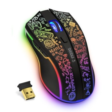 CONNECT IT CMO-3530-DD - LED RGB Brezžična polnilna gaming miška 800/1200/1600/2400/4800 DPI 600 mAh črna
