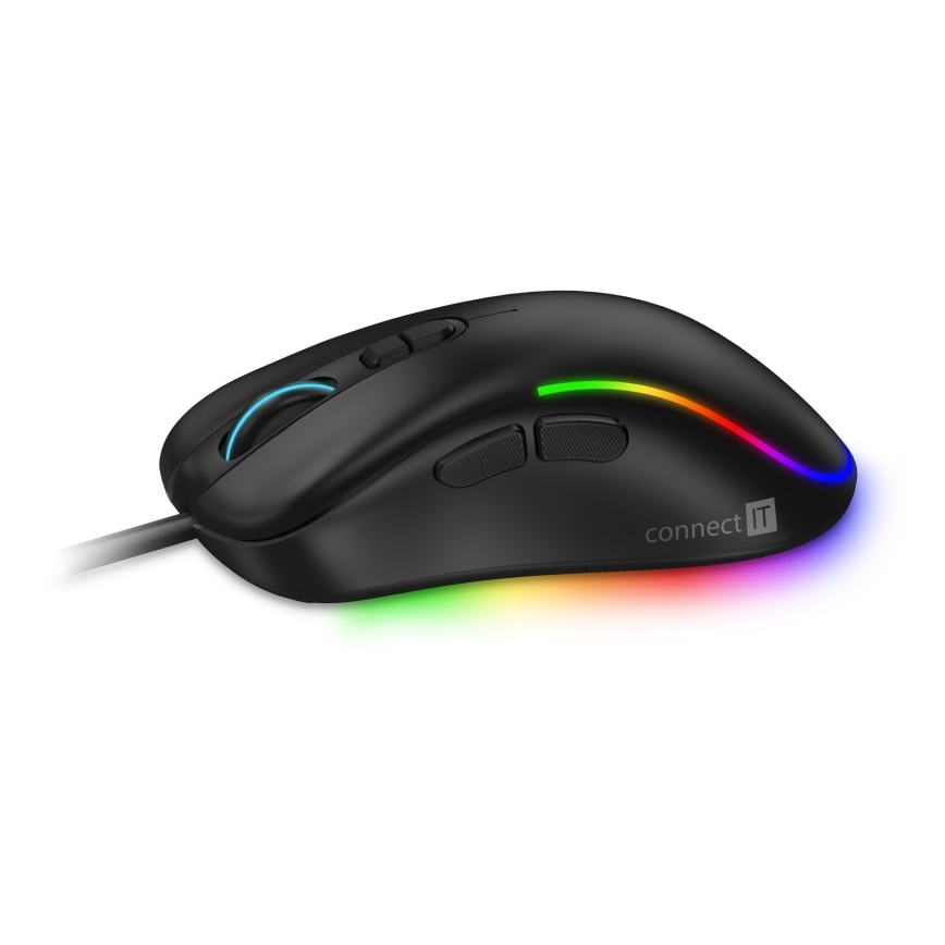 CONNECT IT CMO-3589-BK - LED RGB Žična gaming miška 200-7200 DPI črna