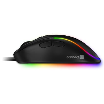 CONNECT IT CMO-3589-BK - LED RGB Žična gaming miška 200-7200 DPI črna