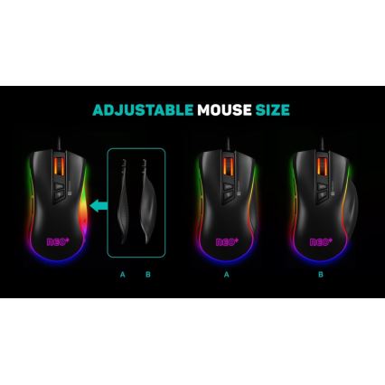 CONNECT IT CMO-3591-BK - LED RGB Žična gaming miška 500-7200 DPI črna
