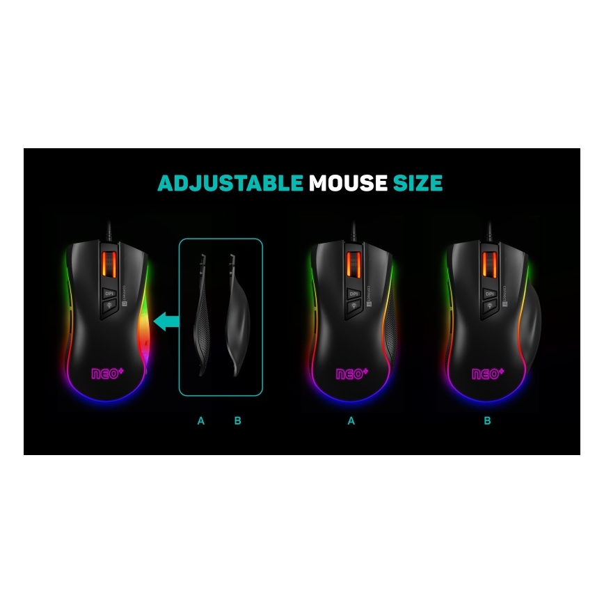 CONNECT IT CMO-3591-BK - LED RGB Žična gaming miška 500-7200 DPI črna