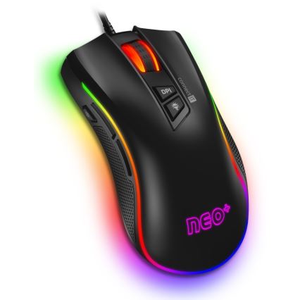 CONNECT IT CMO-3591-BK - LED RGB Žična gaming miška 500-7200 DPI črna