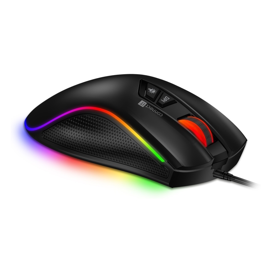 CONNECT IT CMO-3591-BK - LED RGB Žična gaming miška 500-7200 DPI črna