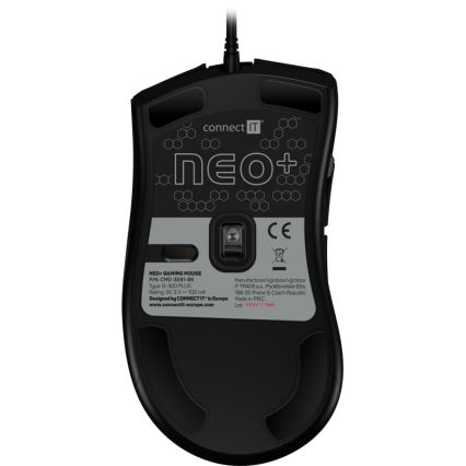 CONNECT IT CMO-3591-BK - LED RGB Žična gaming miška 500-7200 DPI črna