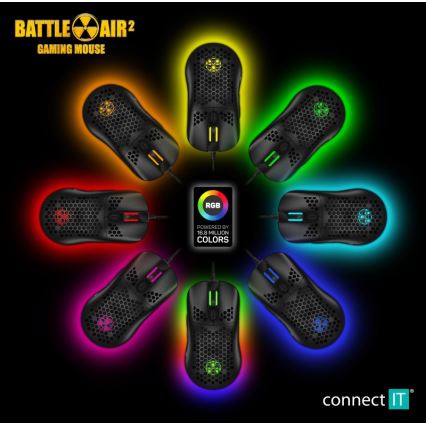 CONNECT IT CMO-5511-BK - LED RGB Žična gaming miška 200-12800 DPI črna