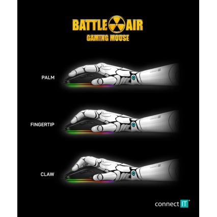 CONNECT IT CMO-5511-BK - LED RGB Žična gaming miška 200-12800 DPI črna