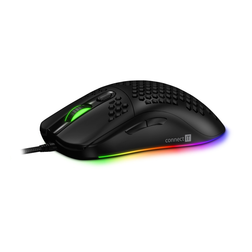 CONNECT IT CMO-5511-BK - LED RGB Žična gaming miška 200-12800 DPI črna
