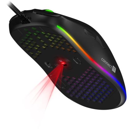 CONNECT IT CMO-5511-BK - LED RGB Žična gaming miška 200-12800 DPI črna