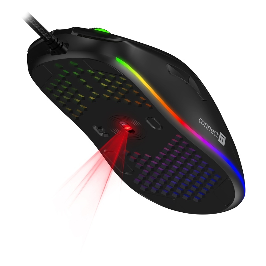 CONNECT IT CMO-5511-BK - LED RGB Žična gaming miška 200-12800 DPI črna