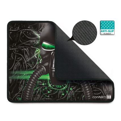 CONNECT IT CMP-1100-SM - Podloga za miško 32x24,5 cm črna/zelena