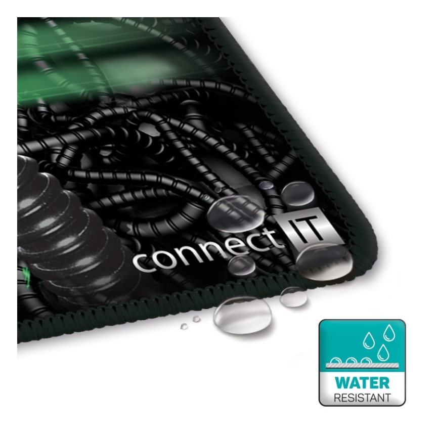 CONNECT IT CMP-1110-LG - Podloga za tipkovnico in miško 88,6x24,5 cm črna/zeleno