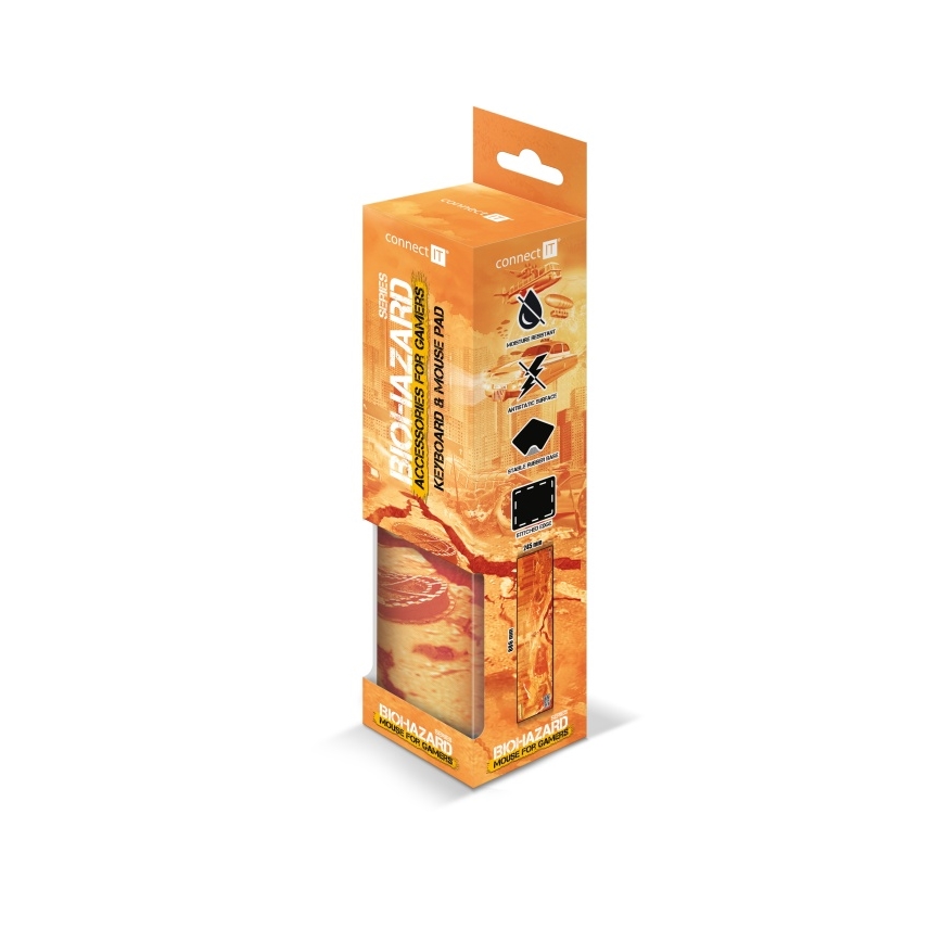 CONNECT IT CMP-1140-LG - Podloga za tipkovnico in miška 88,6x24,5 cm oranžna