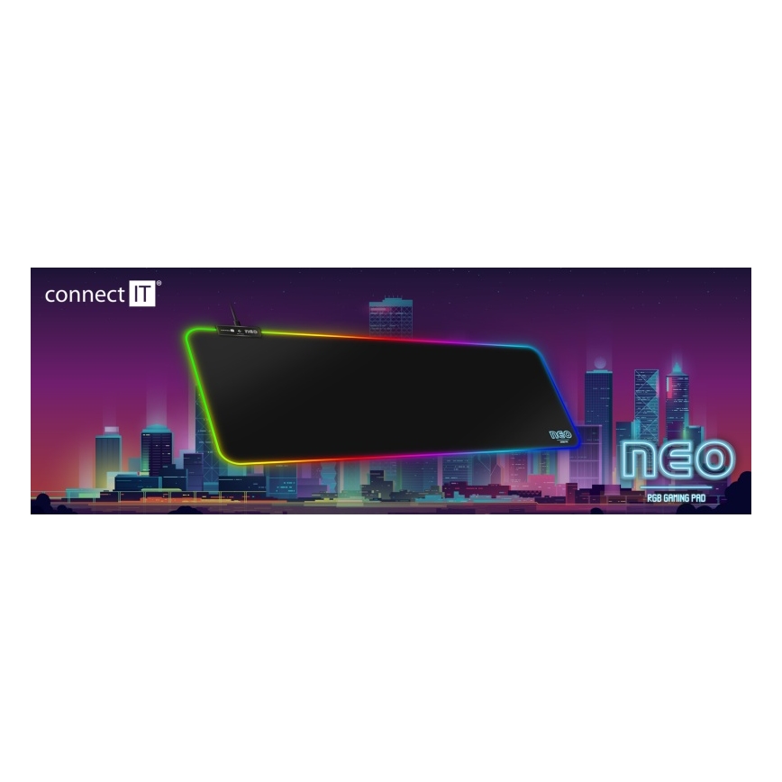 CONNECT IT CMP-3100-LG - LED RGB Gaming tipkovnica in podloga za miško 80x30 cm črna