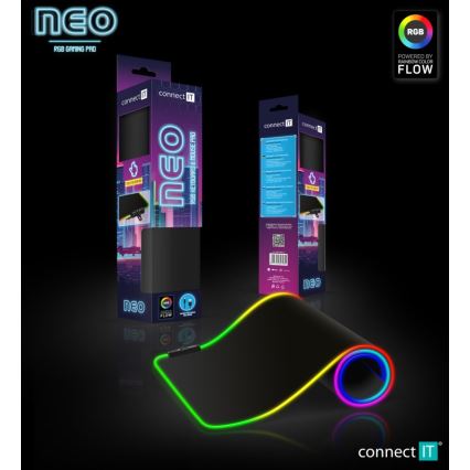 CONNECT IT CMP-3100-LG - LED RGB Gaming tipkovnica in podloga za miško 80x30 cm črna