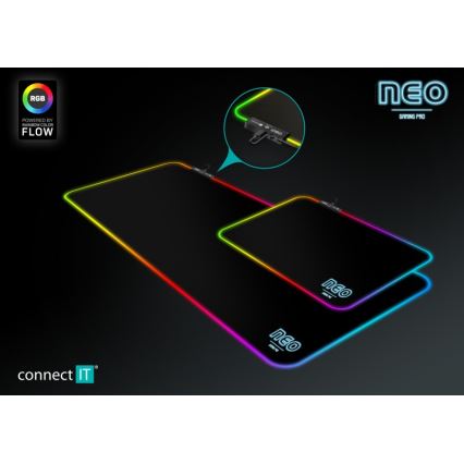 CONNECT IT CMP-3100-SM - LED RGB Gaming miška pad 32x24,5 cm črna