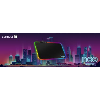 CONNECT IT CMP-3100-SM - LED RGB Gaming miška pad 32x24,5 cm črna